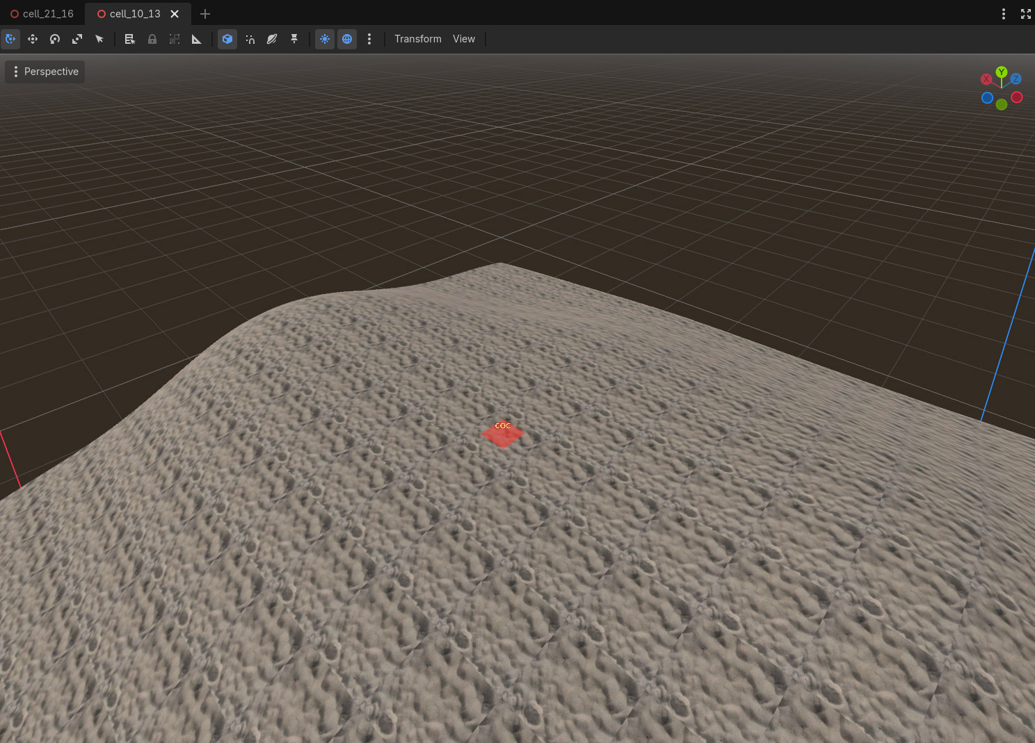 A cell being loaded and edited in the 3D viewport